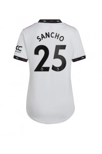 Manchester United Jadon Sancho #25 Voetbaltruitje Uit tenue Dames 2022-23 Korte Mouw
